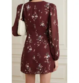 Reformation Terri Bow Dress Red Floral Size UK 12 for rent on The Volte - image 2