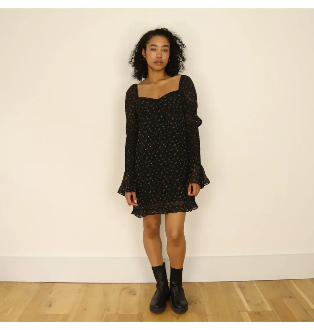 Rat & Boa Cece Dress Black Floral Size UK 12 for rent on The Volte - main image
