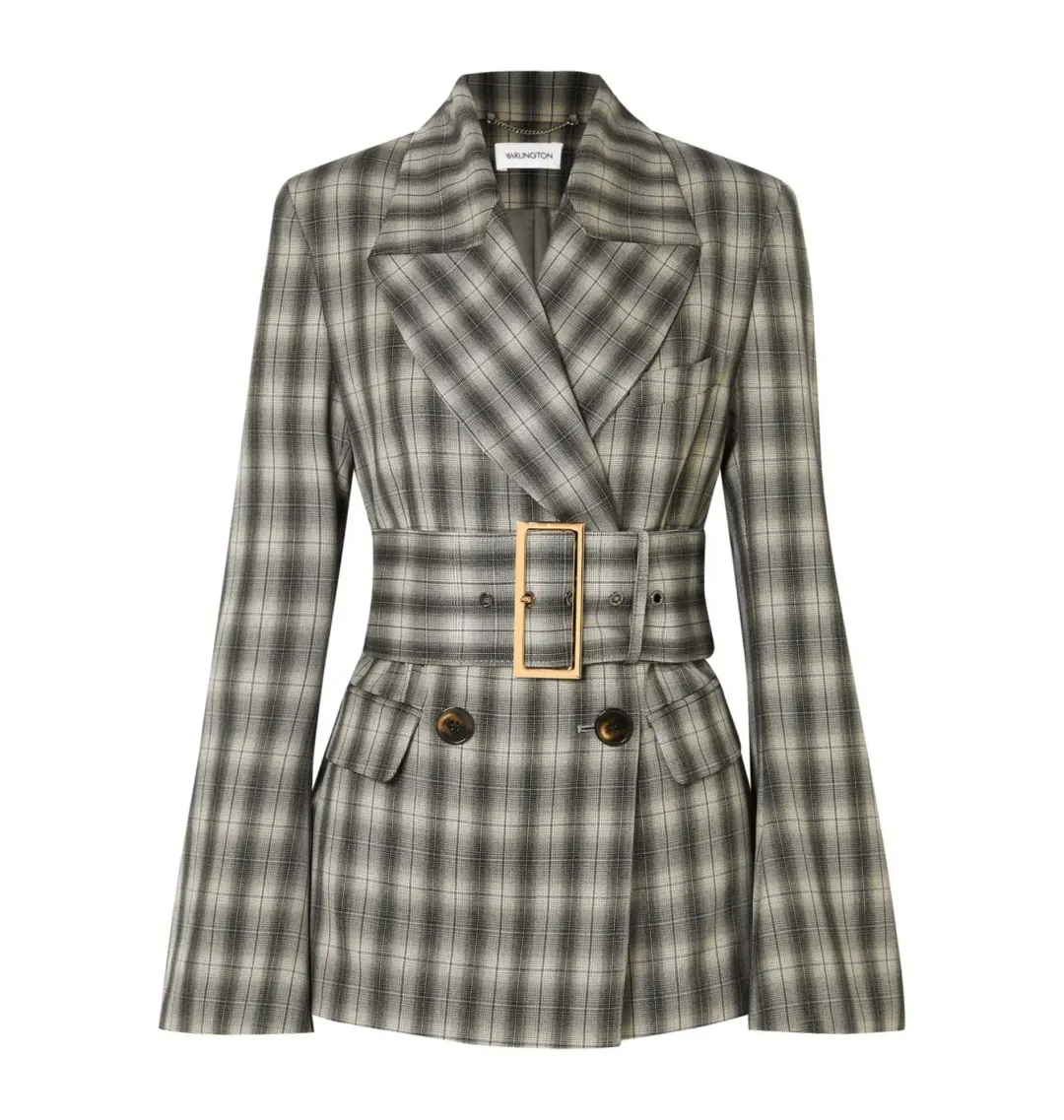 16arlington Jaclyn Belted Blazer Checked Size UK 12 for rent on The Volte - main image