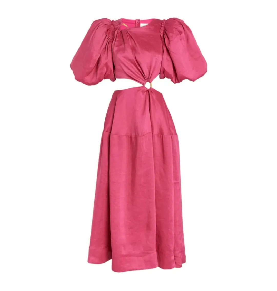 Aje Vanades Cut Out Dress Fuchsia Pink Size UK 12 for rent on The Volte - main image