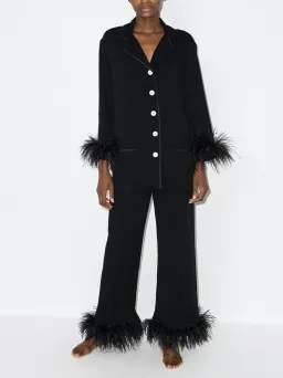 Sleeper Feather Pyjama Party Set Black Size M / UK 10 for rent on The Volte - image 1