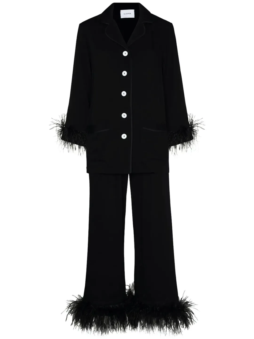 Sleeper Feather Pyjama Party Set Black Size M / UK 10 for rent on The Volte - main image