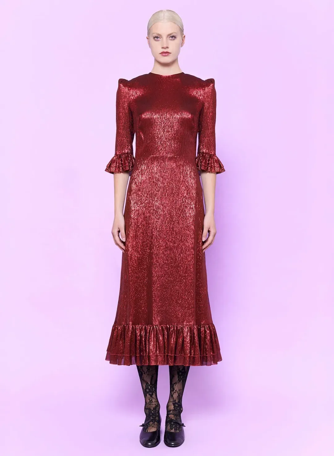 The Vampire's Wife The Falconetti Midi Dress Red Size UK 10 for rent on The Volte - main image