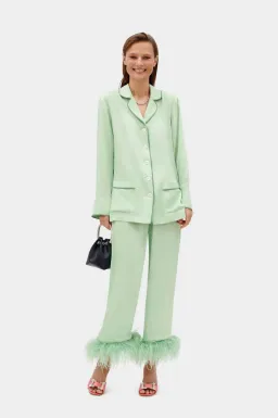 Sleeper Party Pyjama Set with Feathers Mint Green Size M / UK 10 for rent on The Volte - image 2
