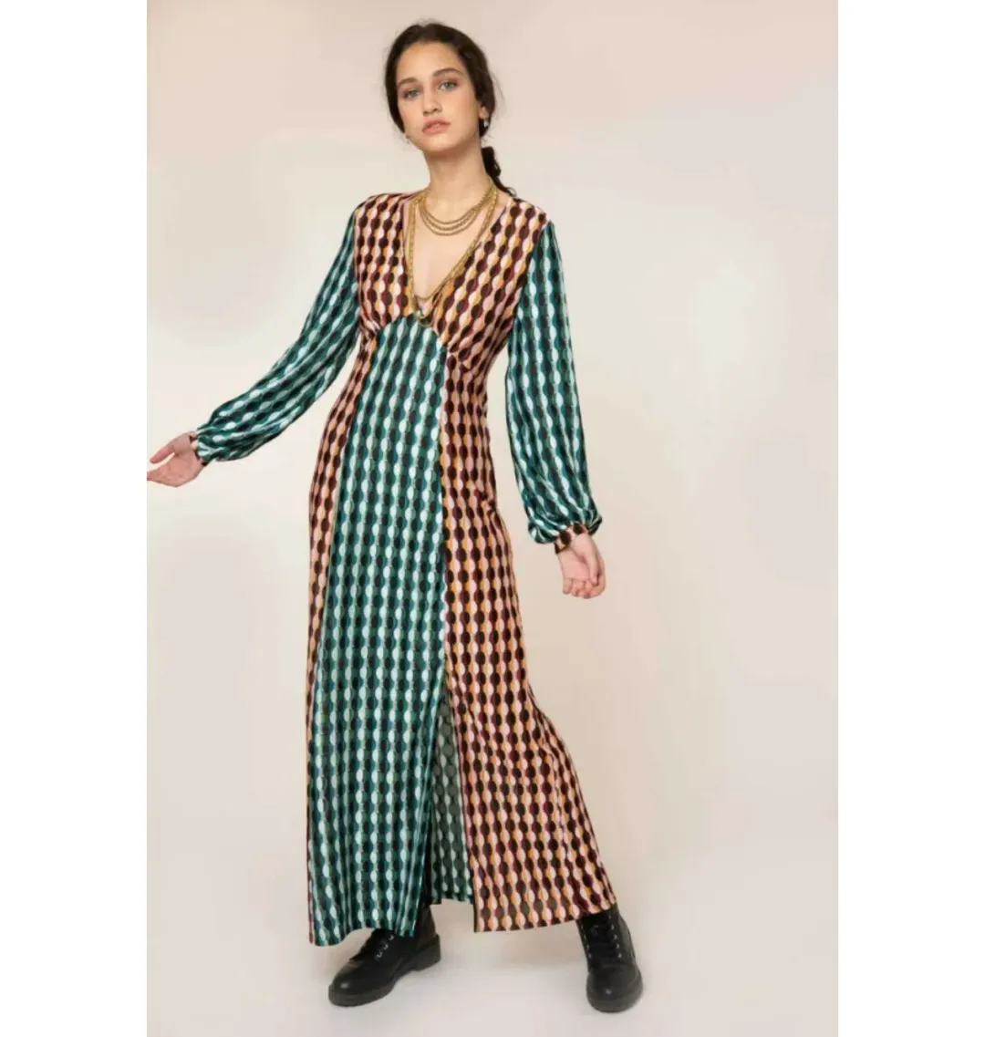 Rixo Phoebe Crochet Knit Dress Multi Size UK 10 for rent on The Volte - main image