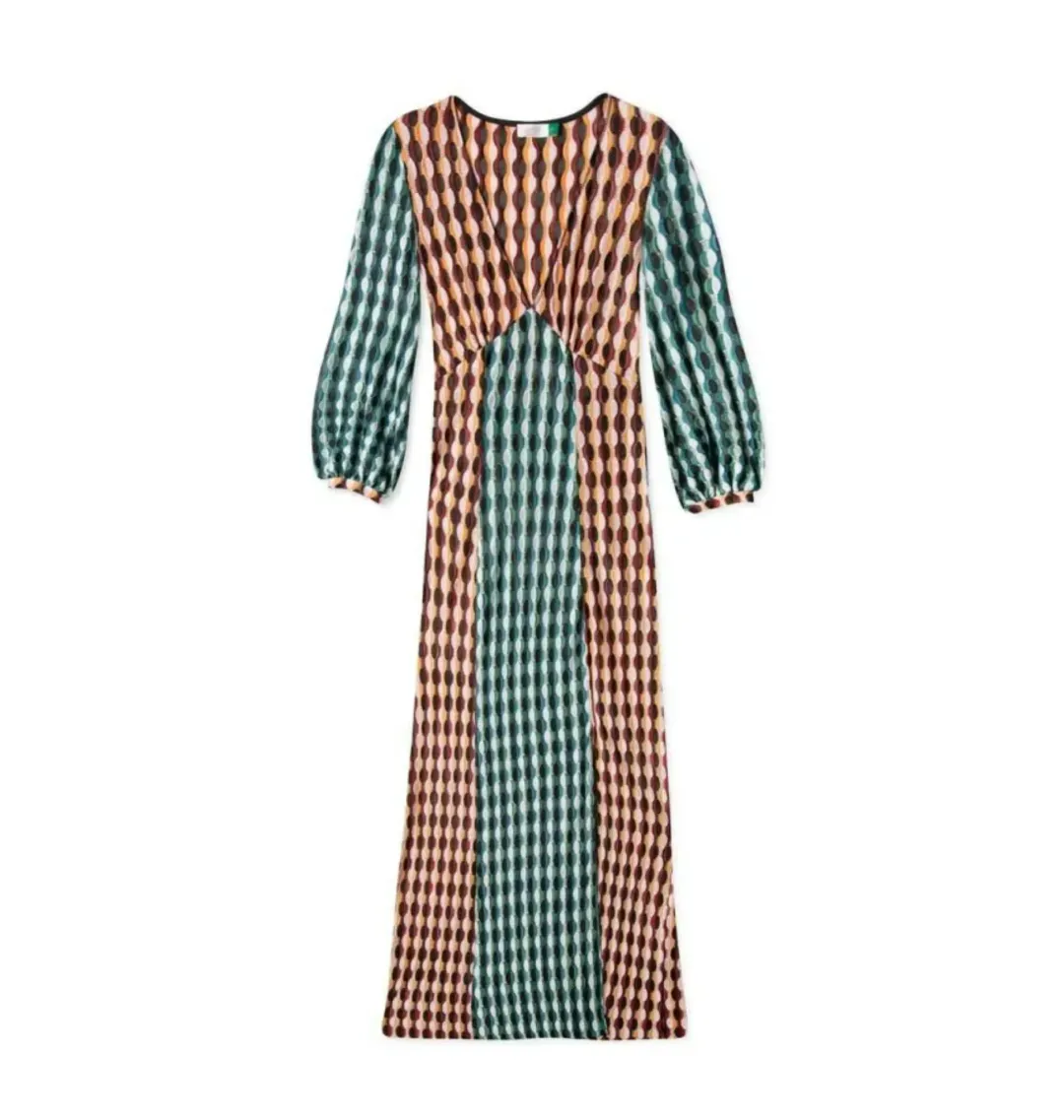 Rixo Phoebe Crochet Knit Dress Multi Size UK 10 for rent on The Volte - main image