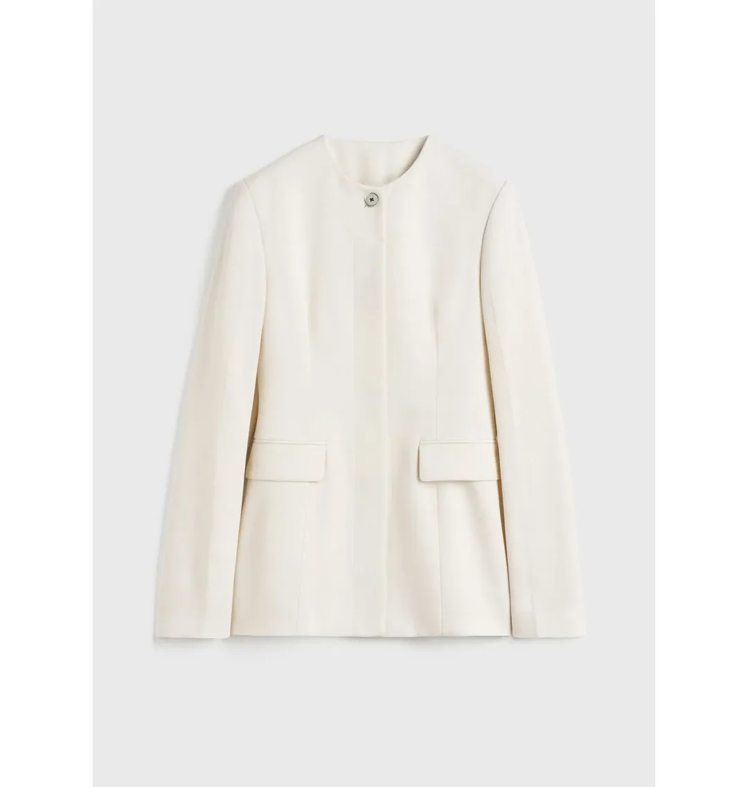 Totême Collarless Blazer Ecru Size UK 10 for rent on The Volte - main image