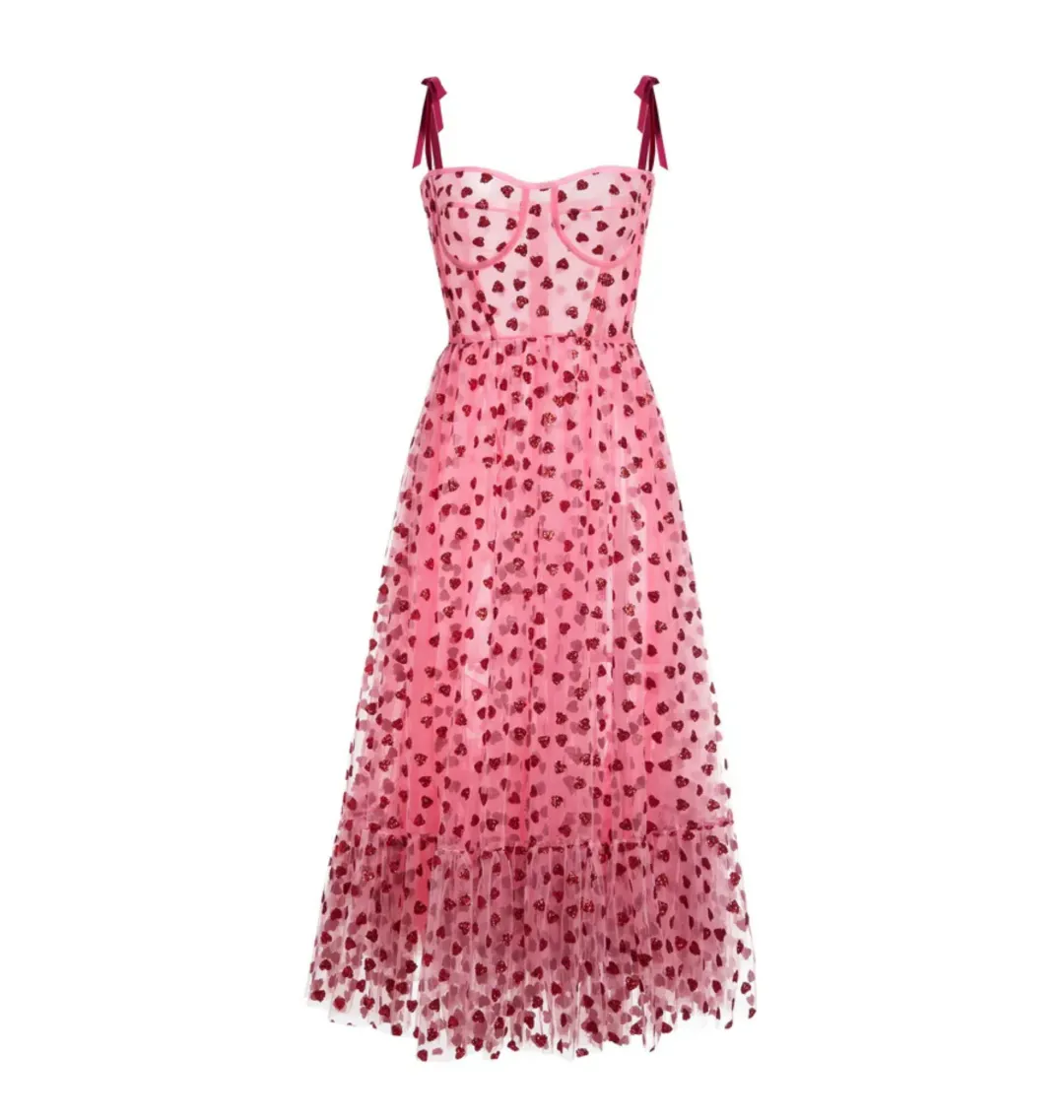 Lirika Matoshi Hearty Corset Dress Pink Size UK 12 for rent on The Volte - main image