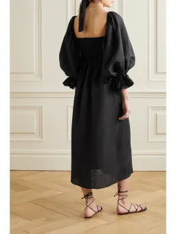 Sleeper Atlanta Off Shoulder Midi Dress Black Size M / UK 10 for rent on The Volte - image 3