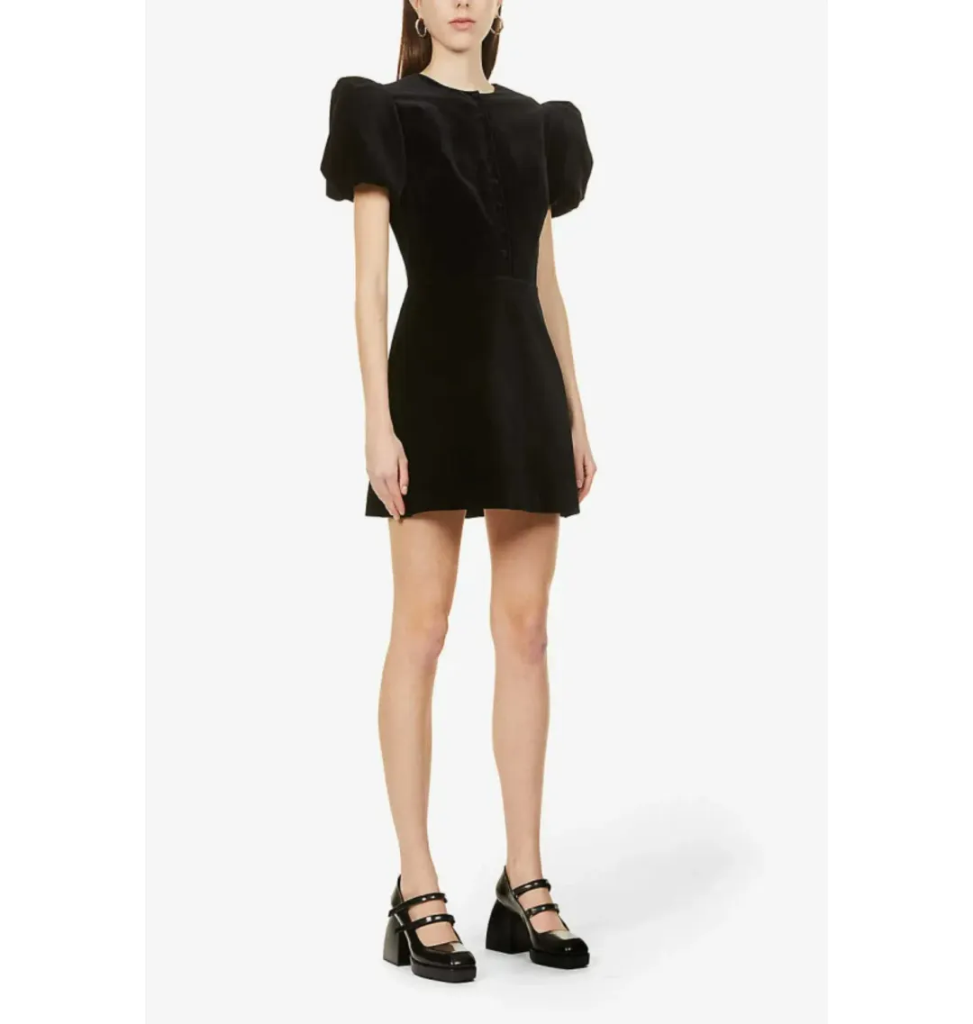 The Vampire’s Wife Heartbreak Puff Sleeve Dress Black Size UK 12 for rent on The Volte - main image