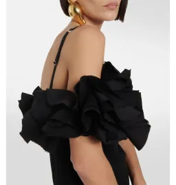 Jacquemus Le Robe Duna Frill Dress Black Size UK 10  for rent on The Volte - image 5