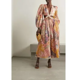 Zimmermann Patti Spliced Midi Dress Floral Size 2 / UK 12 for rent on The Volte - image 1