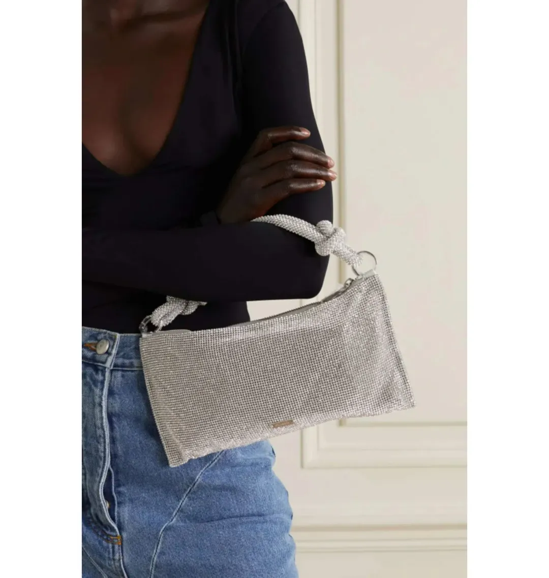 Cult Gaia Hera Nano Crystal Bag Silver  for rent on The Volte - main image