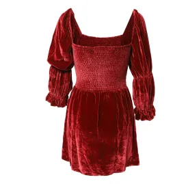 Reformation Albi Velvet Mini Dress Red Size UK 10 for rent on The Volte - image 4