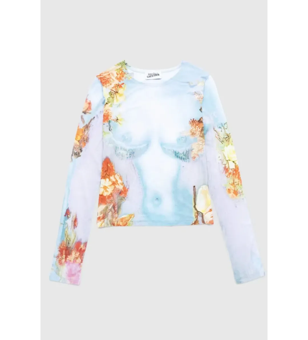 Jean Paul Gaultier Blue floral body Top Blue Size L for rent on The Volte - main image