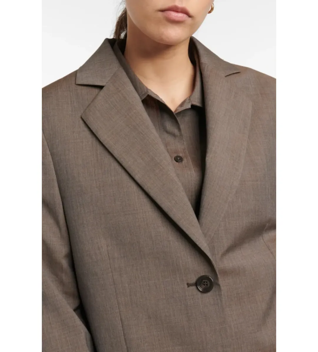 Totême  Wool Blazer Brown Size 10 for rent on The Volte - main image