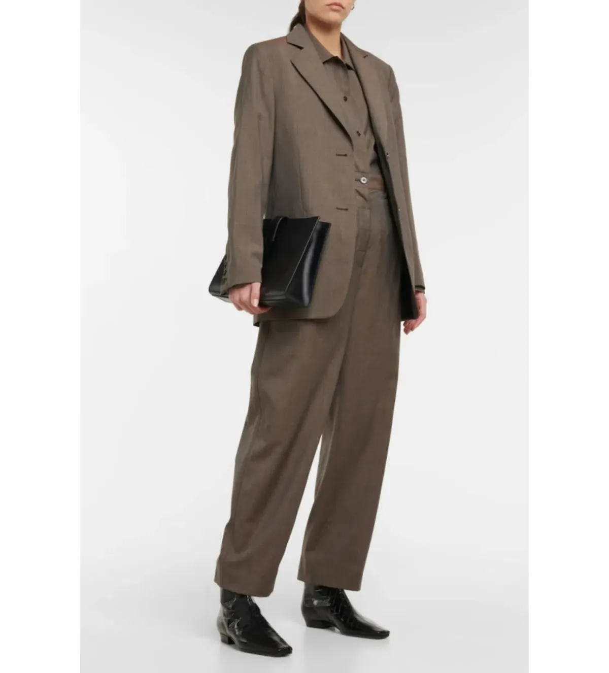 Totême  Wool Blazer Brown Size 10 for rent on The Volte - main image