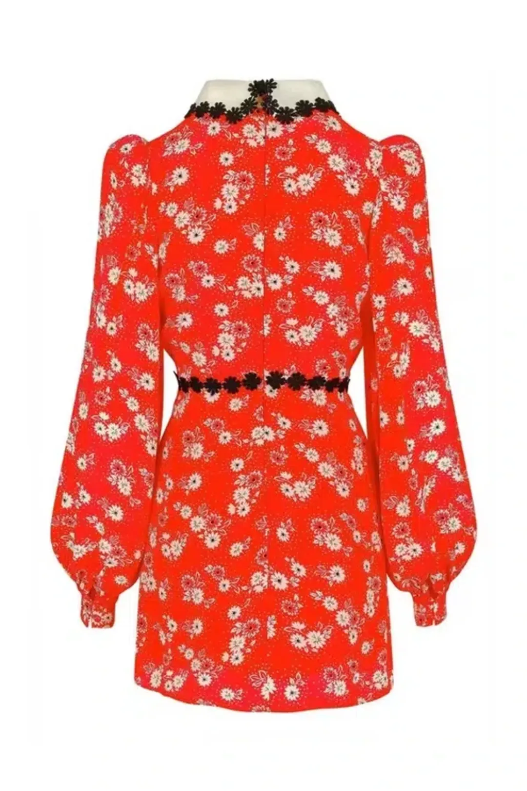 Queens of Archive Mary Daisy Print Mini Dress Red Size UK 10 for rent on The Volte - main image