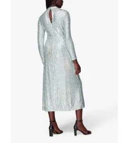 Whistles Silver Sequin Column Dress Silver Size UK 10 for rent on The Volte - image 1