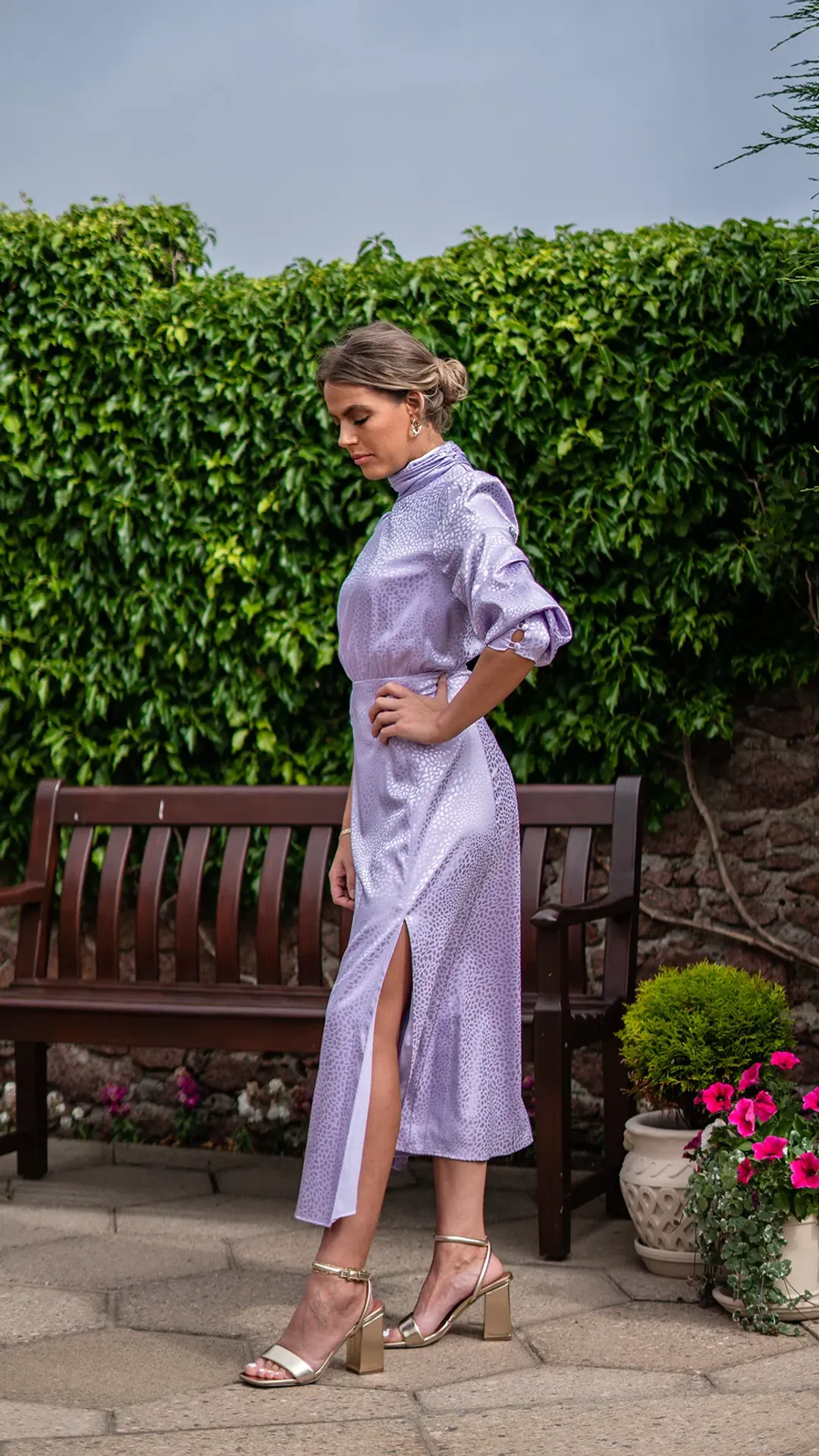 Olivia Rubin Gwen Midi Dress Lilac Size UK 12 for rent on The Volte - main image