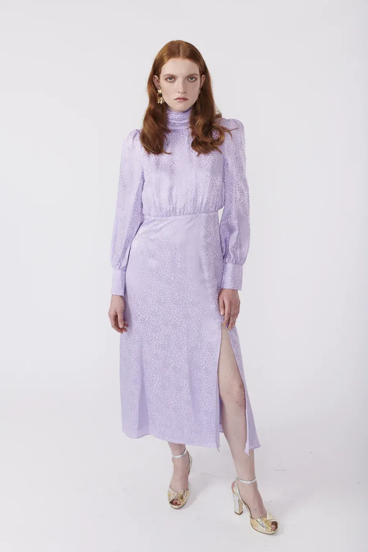 Olivia Rubin Gwen Midi Dress Lilac Size UK 12 for rent on The Volte - main image