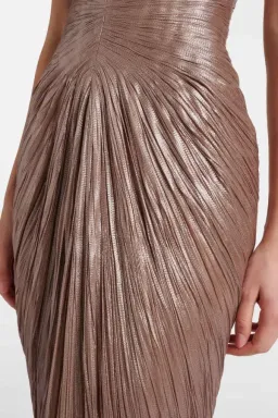 Maria Lucia Hohan Alessandra draped lamé gown for rent on The Volte - image 7