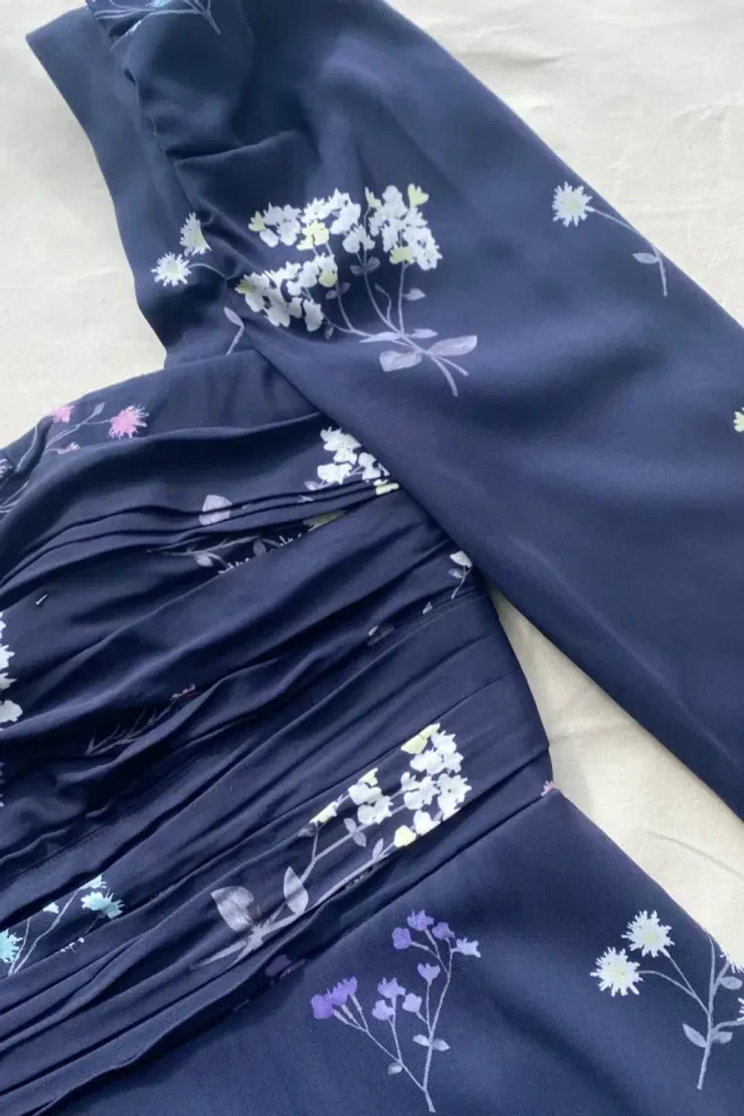 Self Portrait Navy Vintage Floral Midi Dress Size 10 for rent on The Volte - main image