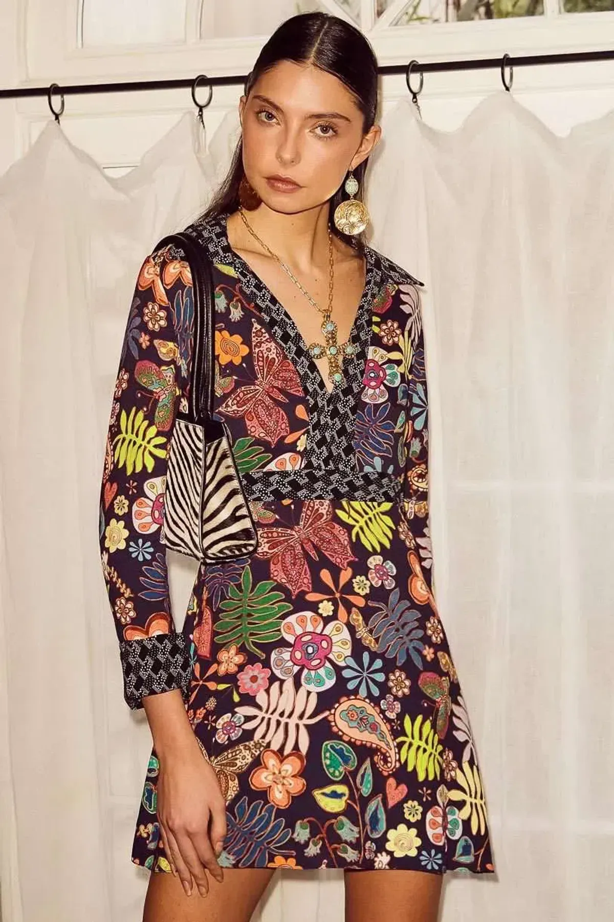 RIXO Patti Mini Dress Print Size 10 - Image 1
