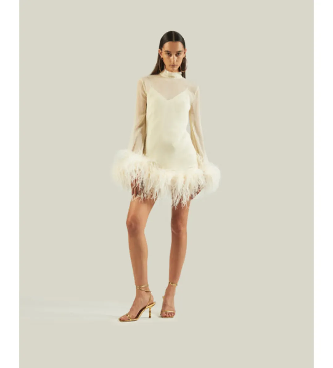 Taller Marmo Gina Mini Dress Ivory Size 10 for rent on The Volte - main image
