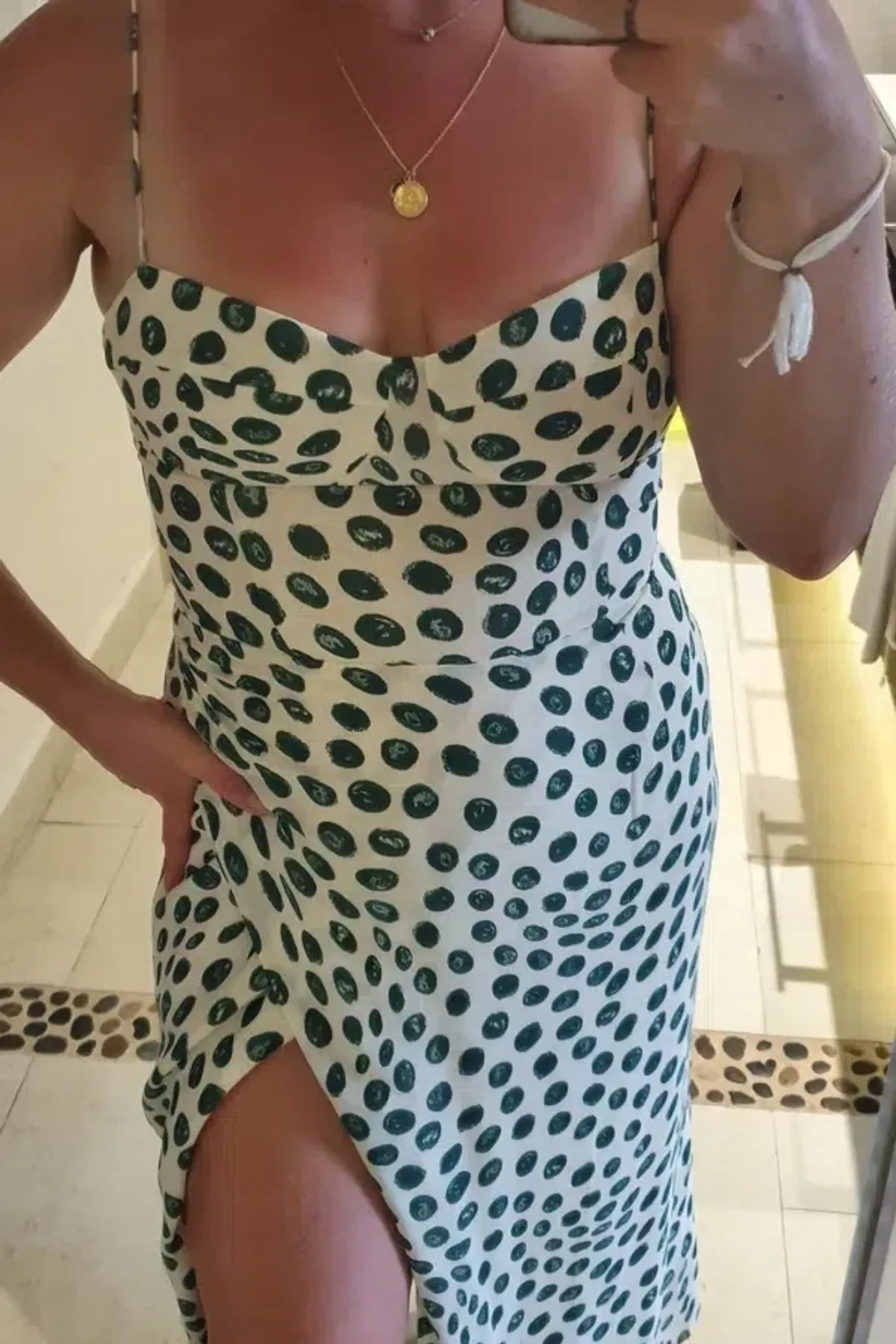 Reformation Kourtney Midi Dress Tapioca Print Size 10 - Image 2