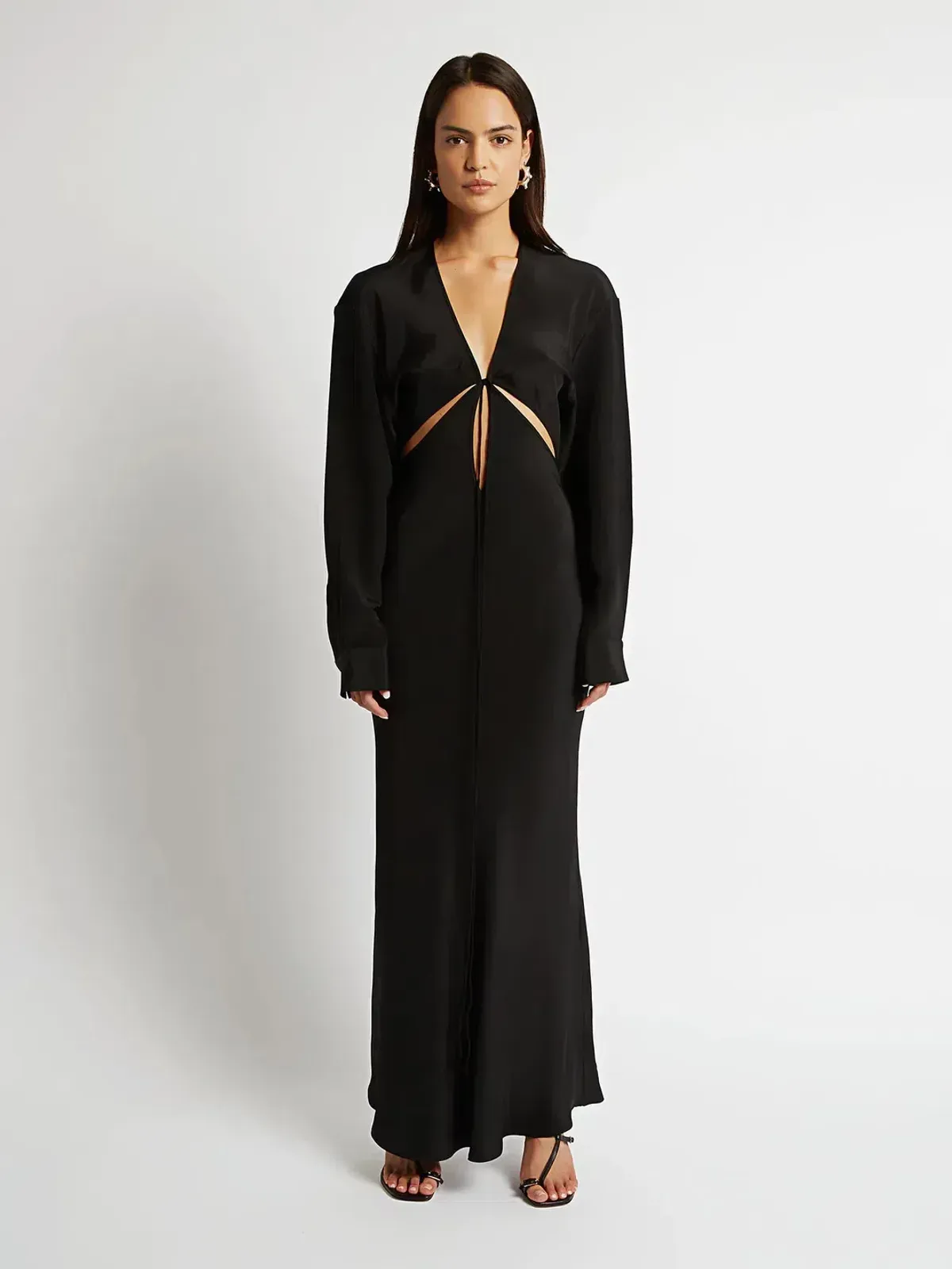 Christopher Esber Triquetra Silk Maxi Dress Black Size 10 - Image 1