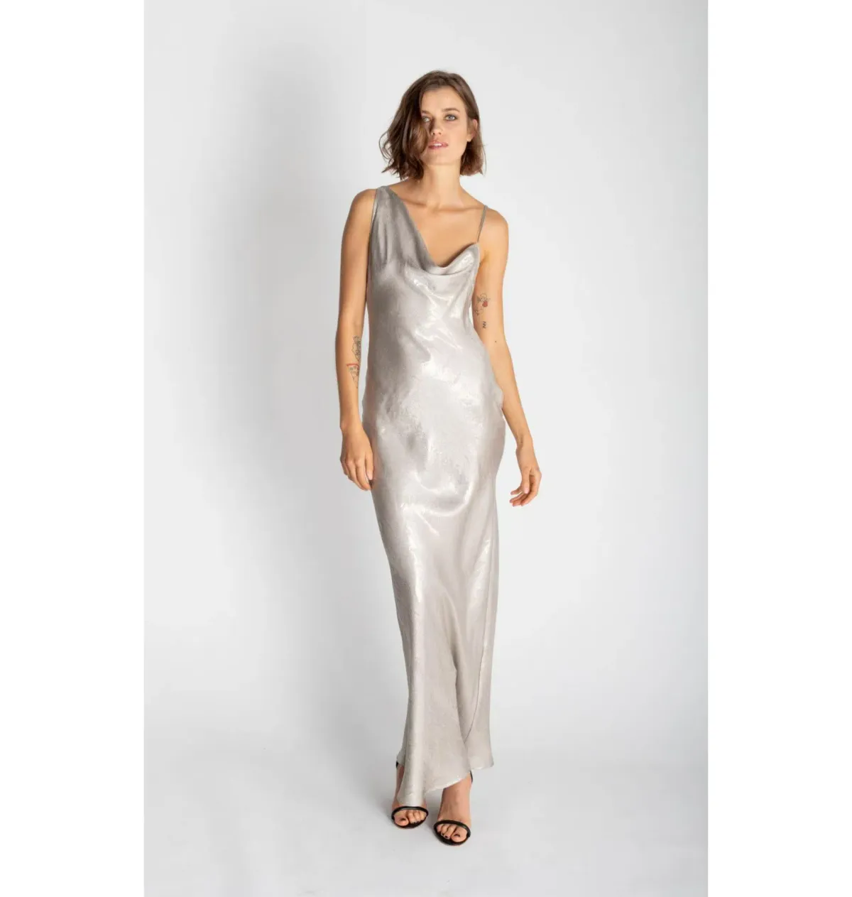Rat & Boa Gaia Slip Dress Silver Snake Size UK 10 - Image 1