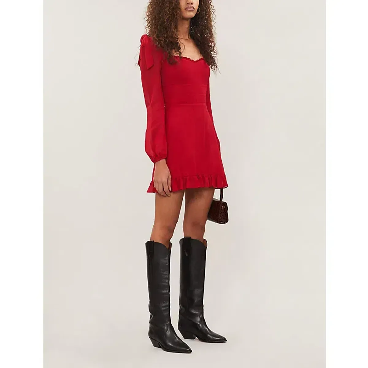 Reformation Elin Mini Dress Red Size 12 for rent on The Volte - main image