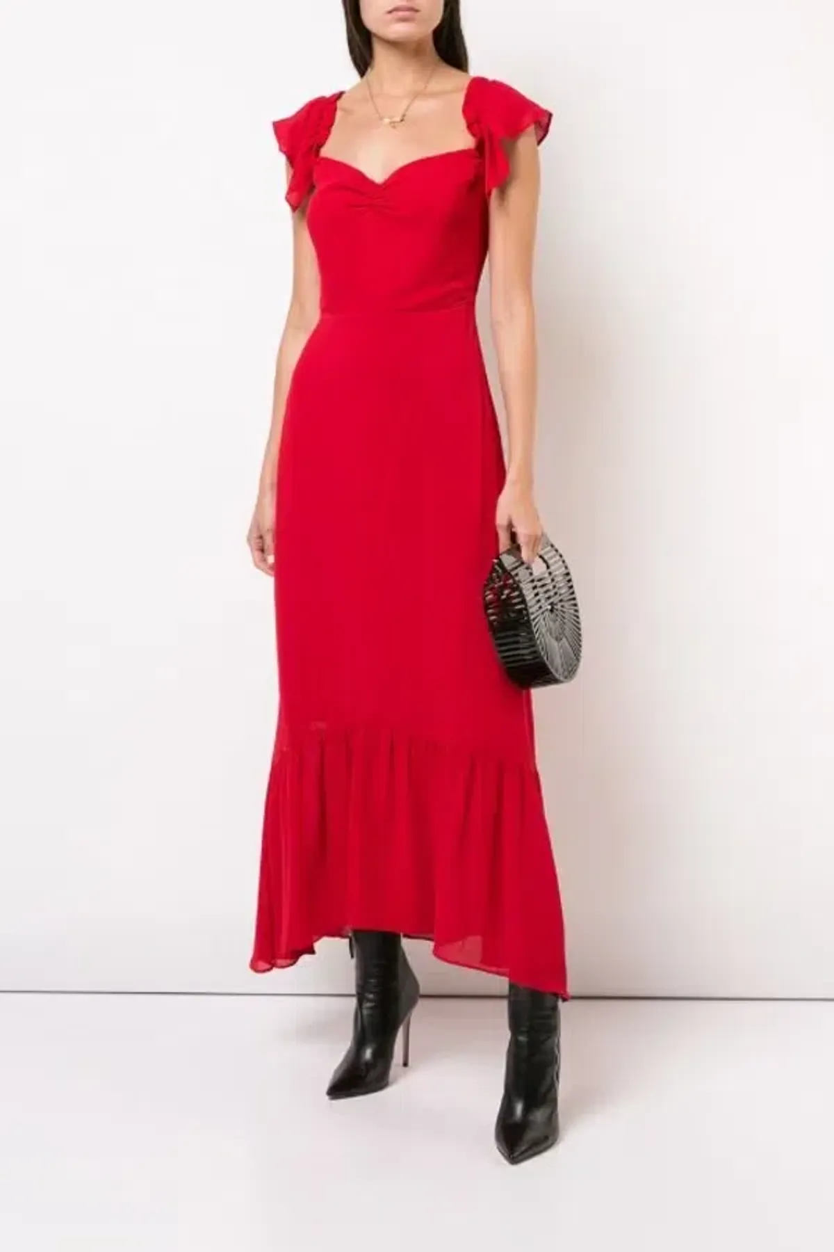 Reformation Butterfly Midi Dress Red Size UK 12 - Image 1