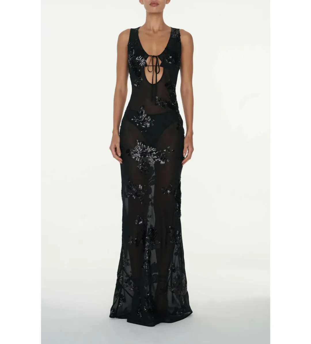 Rat & Boa Rent Giulia Sequin Dress Black Size 8 for rent on The Volte - main image