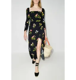 Reformation Hilda Dress Black Floral Size UK 8 for rent on The Volte - image 1