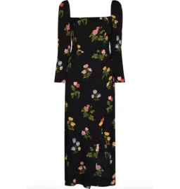 Reformation Hilda Dress Black Floral Size UK 8 for rent on The Volte - image 3