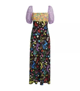 Rixo Anastasia Backless Midi Dress Sea Life Black Multi Size M / UK 12 for rent on The Volte - image 5
