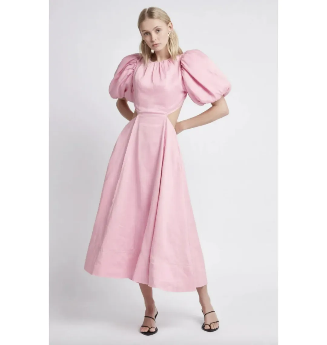 Aje Serendipity Open Back Dress Pink Size UK 12 for rent on The Volte - main image