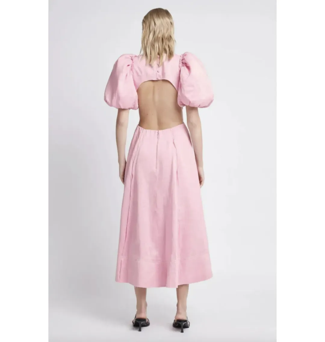 Aje Serendipity Open Back Dress Pink Size UK 12 for rent on The Volte - main image