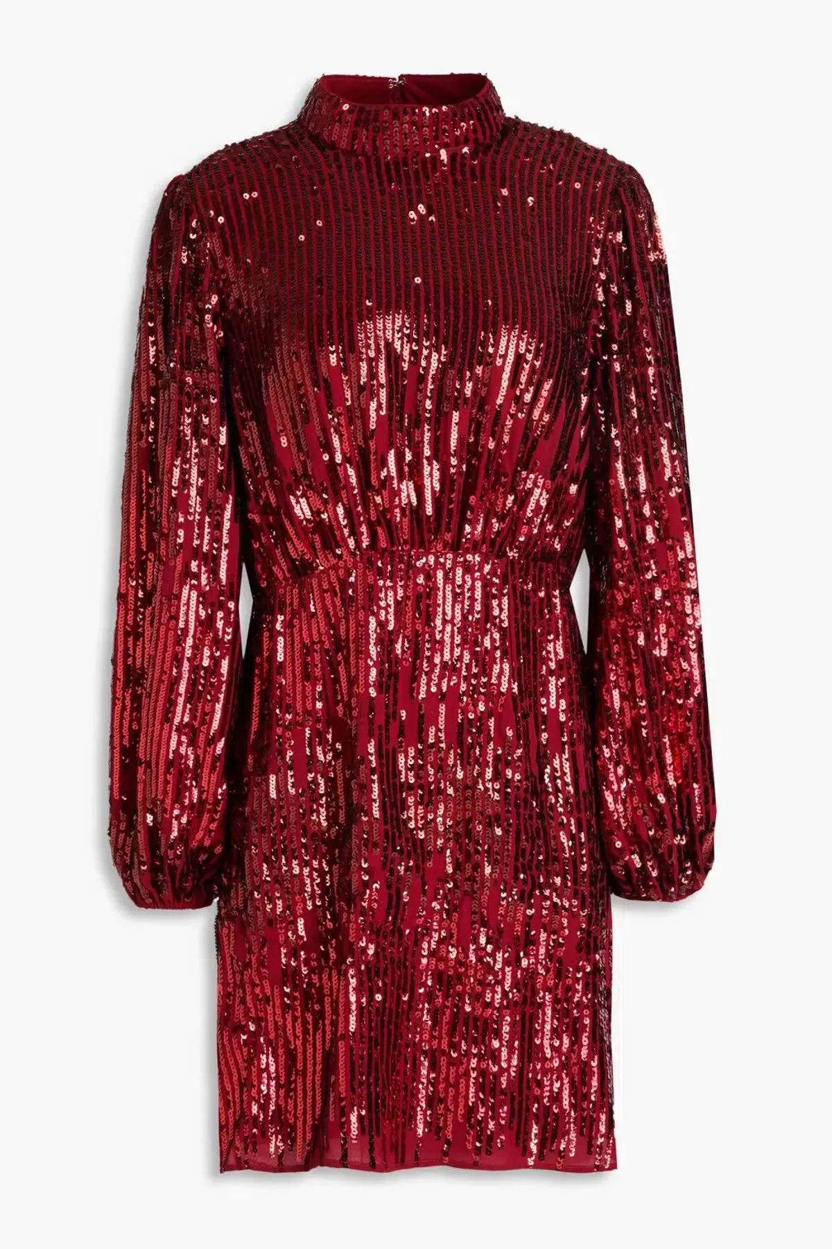Rixo Samantha Mini Dress Burgundy Sequin Size L / UK 12 - Image 4