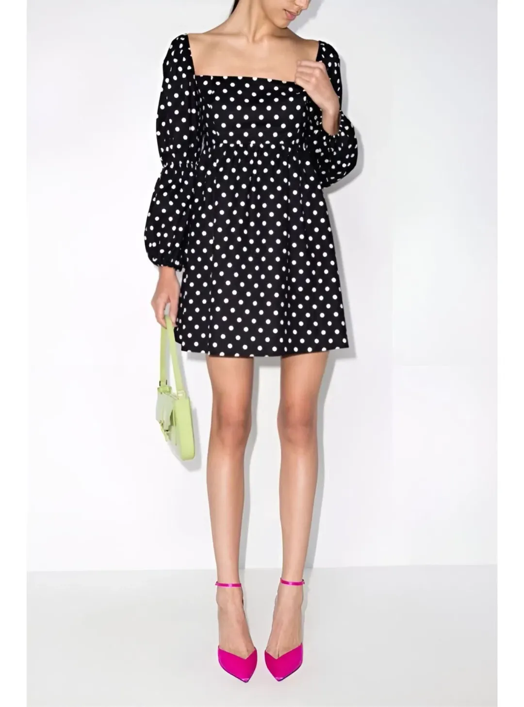 Reformation Michaela Polka Dot Mini Dress Print Size UK 10 for rent on The Volte - main image