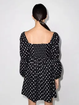 Reformation Michaela Polka Dot Mini Dress Print Size UK 10 for rent on The Volte - image 3