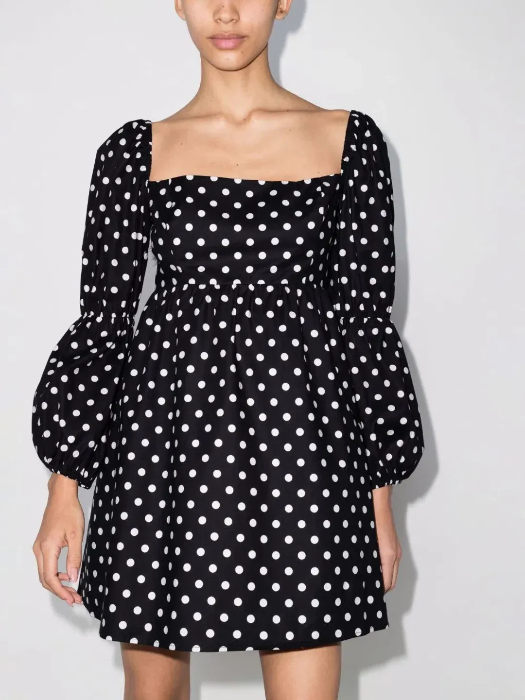 Reformation Michaela Polka Dot Mini Dress Print Size UK 10 for rent on The Volte - main image
