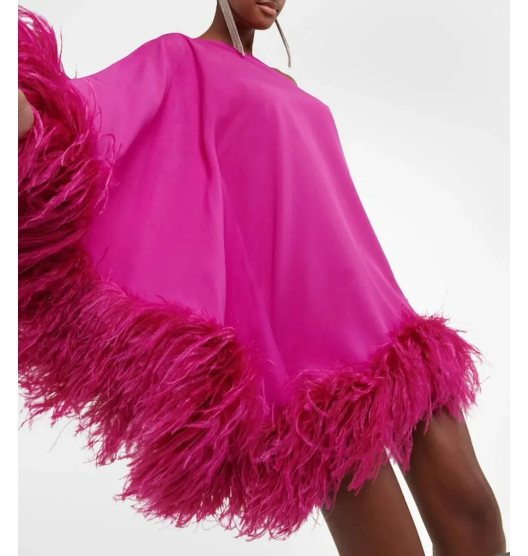 Taller Marmo Piccolo Ubud Feather Mini Dress in Pink Size UK 12 for rent on The Volte - main image