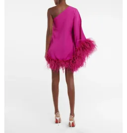 Taller Marmo Piccolo Ubud Feather Mini Dress in Pink Size UK 12 for rent on The Volte - image 4