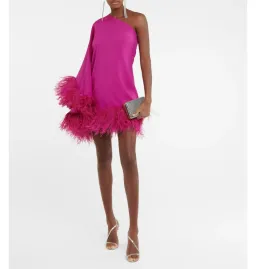 Taller Marmo Piccolo Ubud Feather Mini Dress in Pink Size UK 12 for rent on The Volte - image 1