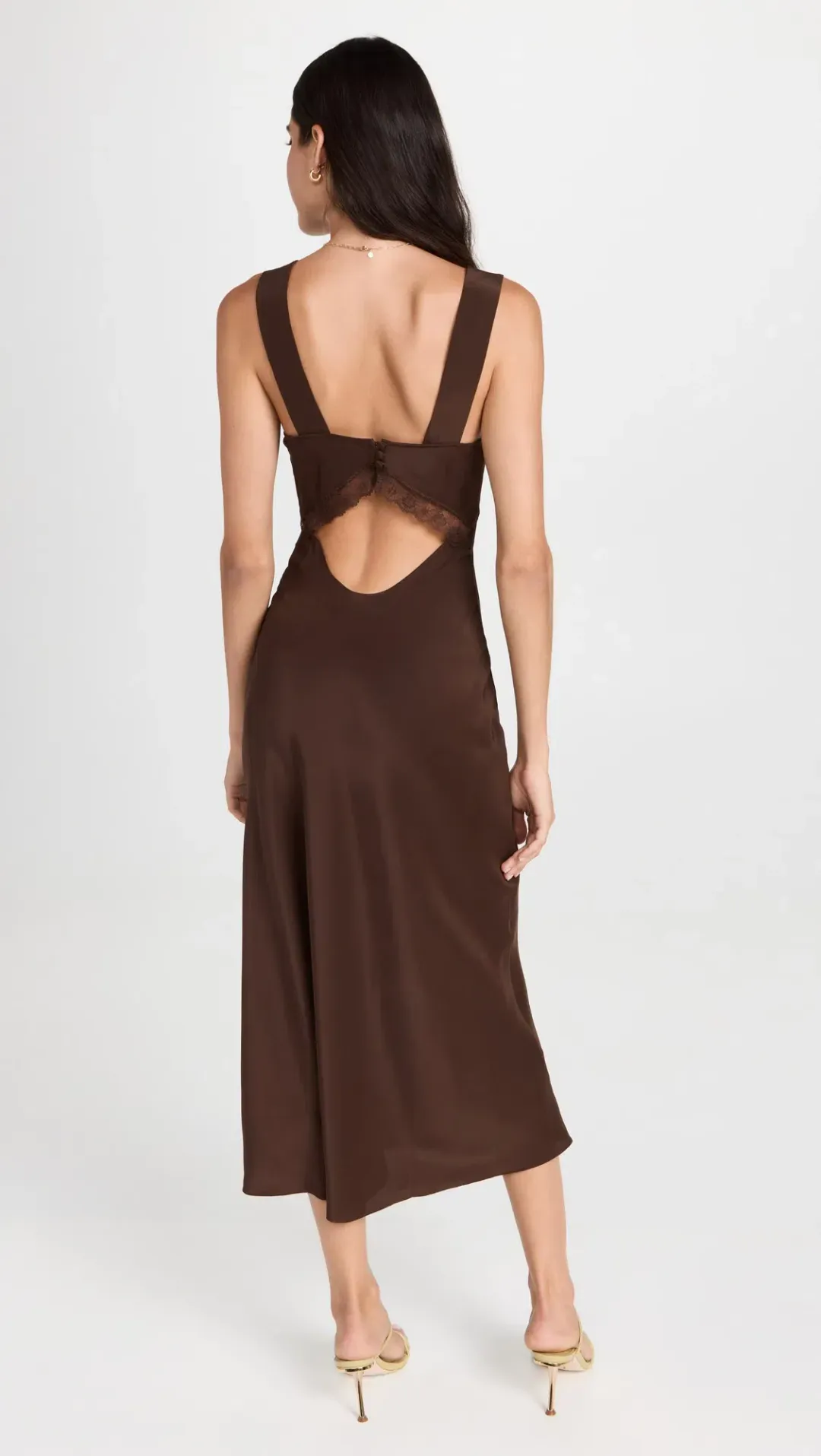 Reformation Provence Silk Midi Dress Cafe Brown Size M / UK 10 for rent on The Volte - main image