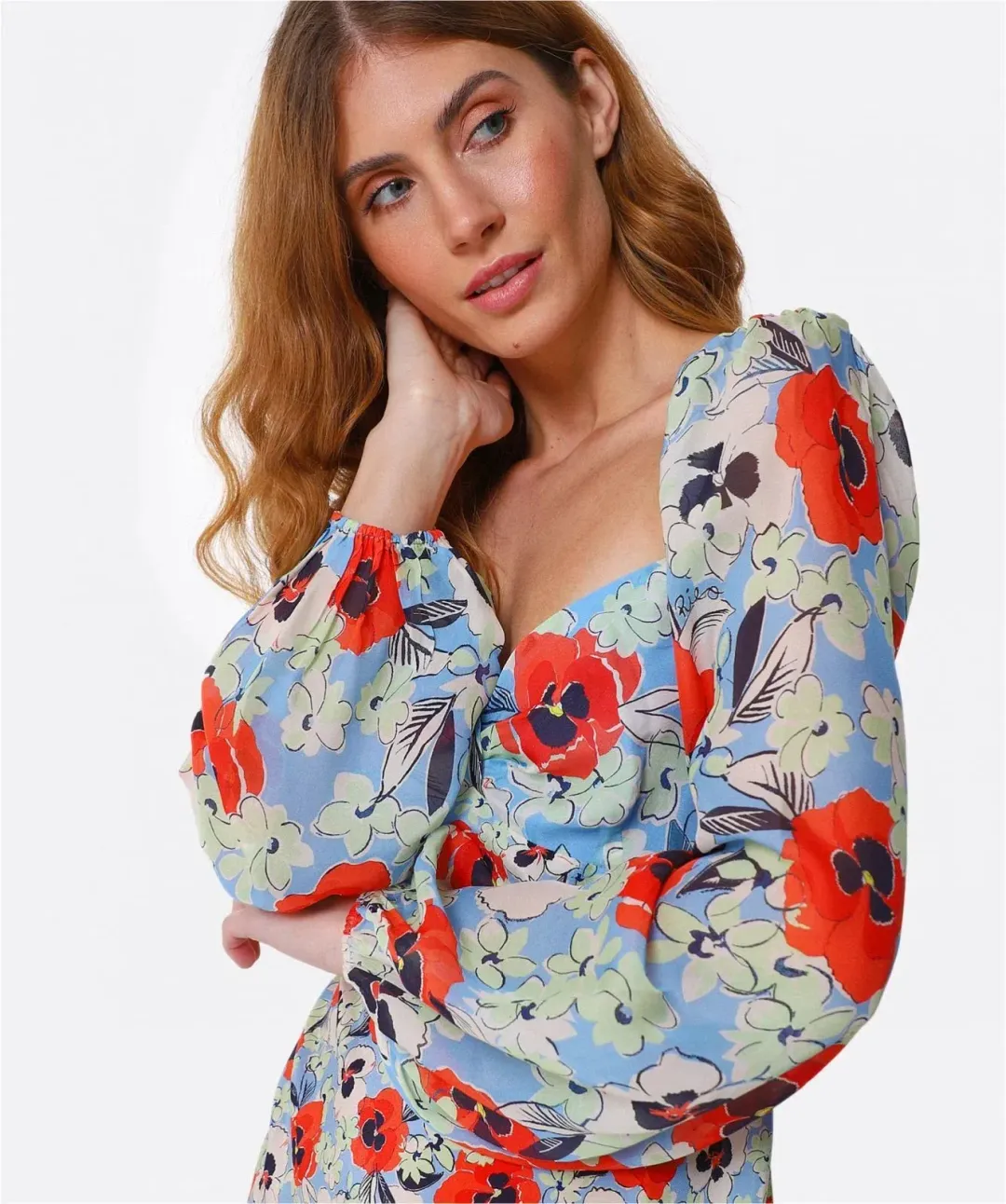 Rixo Gio Pansy Silk Midi Dress Floral Size M / UK 12 for rent on The Volte - main image