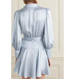 Zimmermann Silk Wrap Dress Ice Blue Size 2 / UK 12 for rent on The Volte - image 2